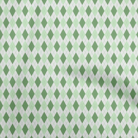 oneOone Cotton Flex Green Fabric Check Argyle Sewing Fabric By The Yard Printed Diy Clothing Sewing Supplies 40 Inch Wide