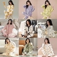 thumbnail image 4 of Pijama de mujer de primavera y otoño, cárdigan de manga larga, ropa de casa, traje de otoño e invierno, 4 of 6