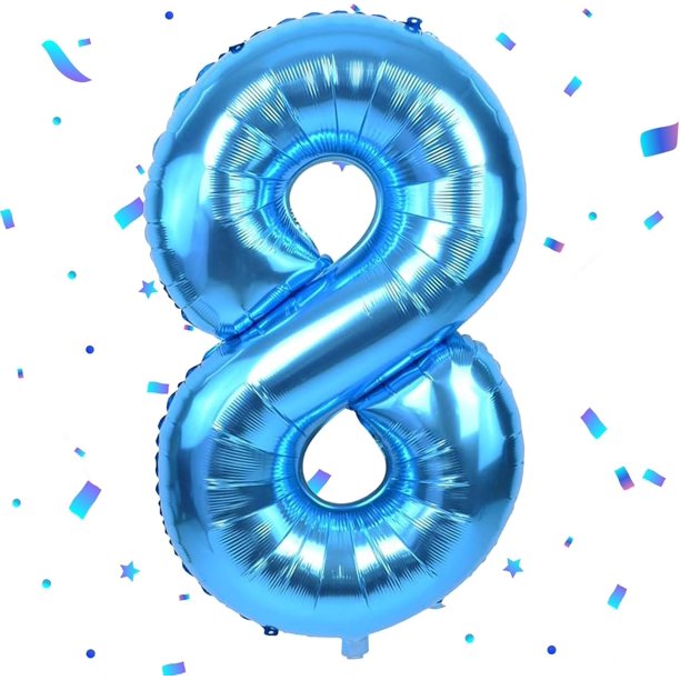 Globo metálico gigante azul número 8 de 40" Yeodong