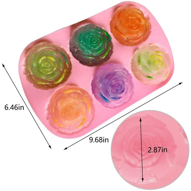 3 Pieces Silicone Rose Mold Baking Mold Frozen Roses Silicone Mold Form Ice  Cube Tray For Chocolate Candy Ice Cubes Jelly Cake Fondant Decorating Gum  Paste Soap 