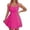 Hot Pink, variant on HXWCHs Slip Dress Women's Sleeveless Backless Flared Mini Dress with Waist Ruffle Detail for Casual Party and Daily Wear White XL