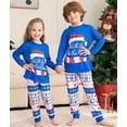 thumbnail image 3 of Christmas Pajamas Xmas Pjs Long Sleeve Blue Letter Printed Couples Family Matching Set Mother Kids Daughter Mommy Daddy 2023, 3 of 4