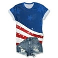thumbnail image 3 of NIEWTR 3D American Flag Shirt USA Flag T-Shirt Patriotic Shirt Women's Graphic Tees(Dark Blue,XL), 3 of 5