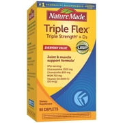 Nature Made TripleFlex Triple Strength Caplets with Vitamin D3, 80 Count for Joint Support