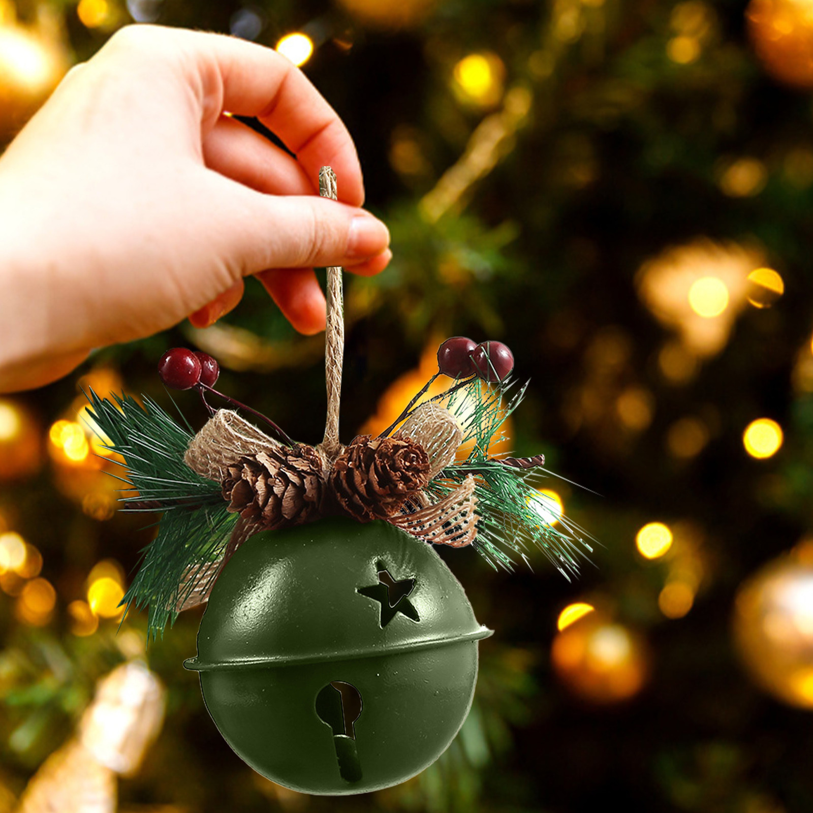 Holiday　Metal　Decoration　Hangs　Hanging　Aligament　Jingle　Bells　Open　Bells,　Tree,　Christmas　Christmas　Decorative