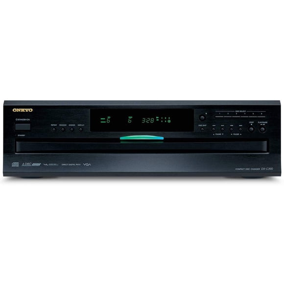 Cambiador de CD Onkyo DXC390 de 6 discos, negro, con DAC de 192 kHz/24 bits