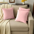 thumbnail image 3 of A1HC Set of 2 Luxurious Soft Velvet Throw Pillow Covers Only, 24"x24", Pink, Decorative Cushion Covers with Hidden YKK Zipper for Sofa or Bed, 3 of 7