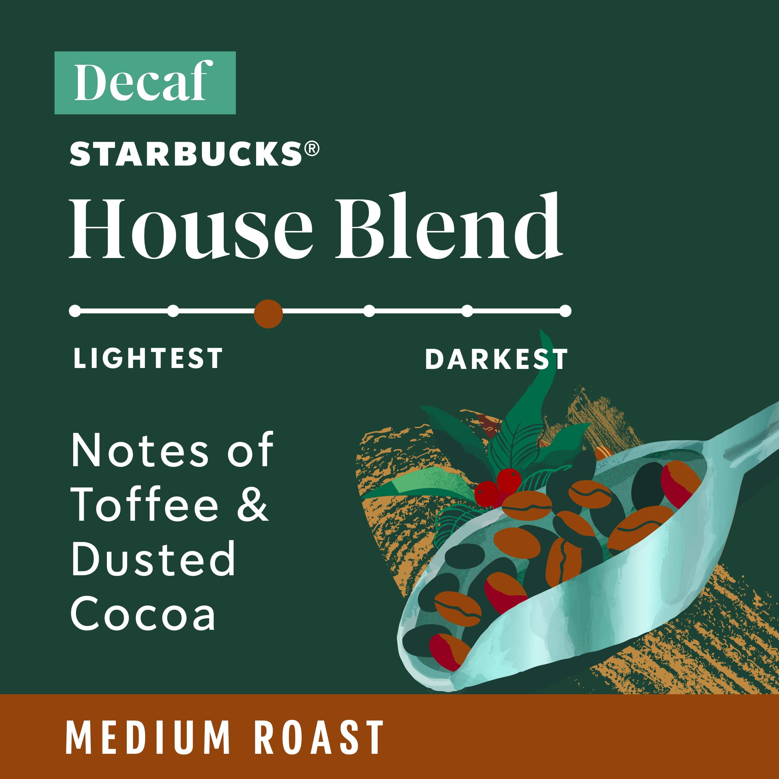 2X - Starbucks K-Cup Coffee Pods, Medium Roast Coffee, Decaf House Blend, 100% Arabica, 1 Box (10 Pods)