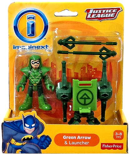 Bbf24 Imaginext DC Comics Justice League Green Arrow Figure and Launcher 3 for sale online 
