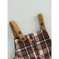 thumbnail image 5 of Franhais Babies Suspender Pants, Patchwork Plaid Pattern Square Collar Button-down Overalls, 5 of 9