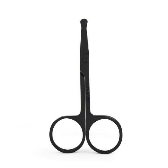 3 Pack Nose Hair Scissors Facial Hair Scissors Small Scissors Stainless Steel Round Headpiece Scissor for Eyebrows, Nose, Moustache, Beard