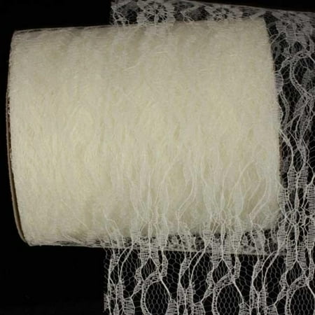 Creamy Designer Lace Craft Ribbon 6" x 55 Yards