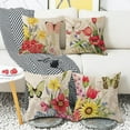 thumbnail image 4 of Throw Pillow Covers 16x16 Set of 4 Decorative Spring Pillow Covers Linen Flower Butterfly Farmhouse Pillowcases for Sofa Couch Living Room Outdoor (16" x 16"), 4 of 6