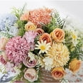 thumbnail image 2 of 1PC Artificial Flowers Outdoor UV Resistant Fake Flowers Hydrangea Rose Flowers Heads Artificial Fake Silk Greenery Plants with Stems Mother's Day Christmas Home Wedding Decorations, 2 of 4