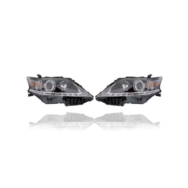 Headlight Assembly - Compatible/Replacement for '13-15 Lexus RX350 (Canada Built) - Halogen - Pair, Left Driver + Right Passenger Set - 811100E150, 811500E150