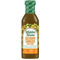 Walden Farms Sesame Ginger Dressing, 12 oz. Bottle, Fresh and Delicious Salad Topping, Sugar Free 0g Net Carbs Condiment, Sweet and Tangy