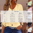 thumbnail image 4 of Fengqque Women Eyelet Hollow Three Quarter Sleeve Top V Neck Buttons Tie Cuff Slim Breathable Blouse Black M, 4 of 5