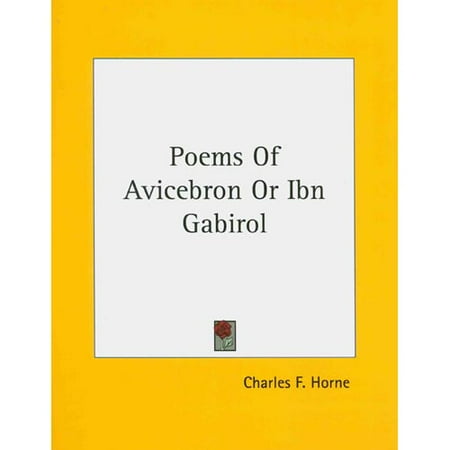 Poems of Avicebron or Ibn Gabirol
