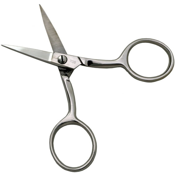 Famore 4in Large Ring Fine Point Straight Embroidery Scissor
