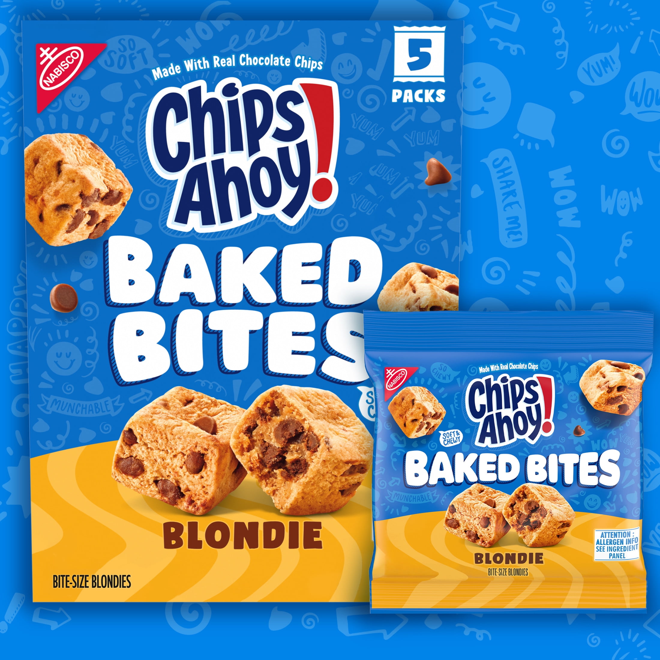(3 pack) CHIPS AHOY! Baked Bites, Blondie, 5 - 1.5 oz Snack Packs (5 Bites per Pack)