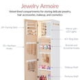 thumbnail image 4 of Best Choice Products Rotating Mirror w/ Storage Cabinet, Swivel Jewelry Armoire, Shelves, Jewelry Organizer, Hooks - Gold, 4 of 9