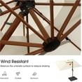 thumbnail image 4 of PURPLE LEAF 9 x 12FT Deluxe Rectangle Wood Grain Patio Umbrella with Base, Large Offset Cantilever Umbrella with 360° Rotation, Cream, 4 of 8