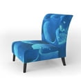 thumbnail image 2 of Designart "Large Light Blue Flower And Petals" Upholstered Floral Accent Chair - Arm Chair, 2 of 5