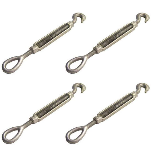 Galvanized Turnbuckle - Hook & Eye - 3/8" x  6 – 4 Pack