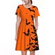 thumbnail image 1 of Disketp Halloween Bats para Vestido de Manga Corta para Mujeres, Vestidos de Verano para Mujeres, Casual y Holgado para la Playa, 1 of 6