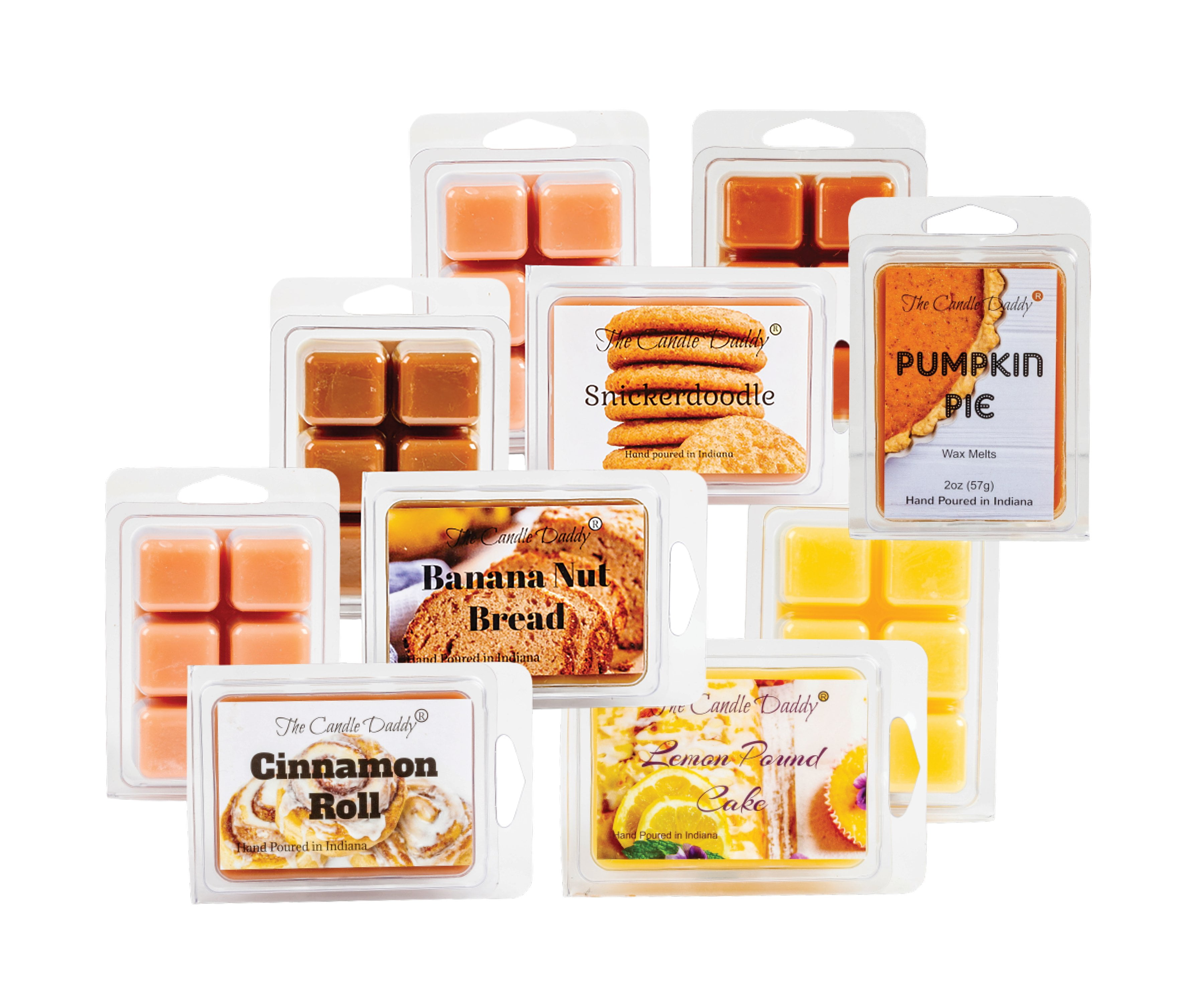 'Baker's Batch' Combo Set Of Five Bakery Scented Wax Melt Cubes - Banana Nut Bread, Cinnamon Roll, Snickerdoodle, Pumpkin Pie, Lemon Pound Cake