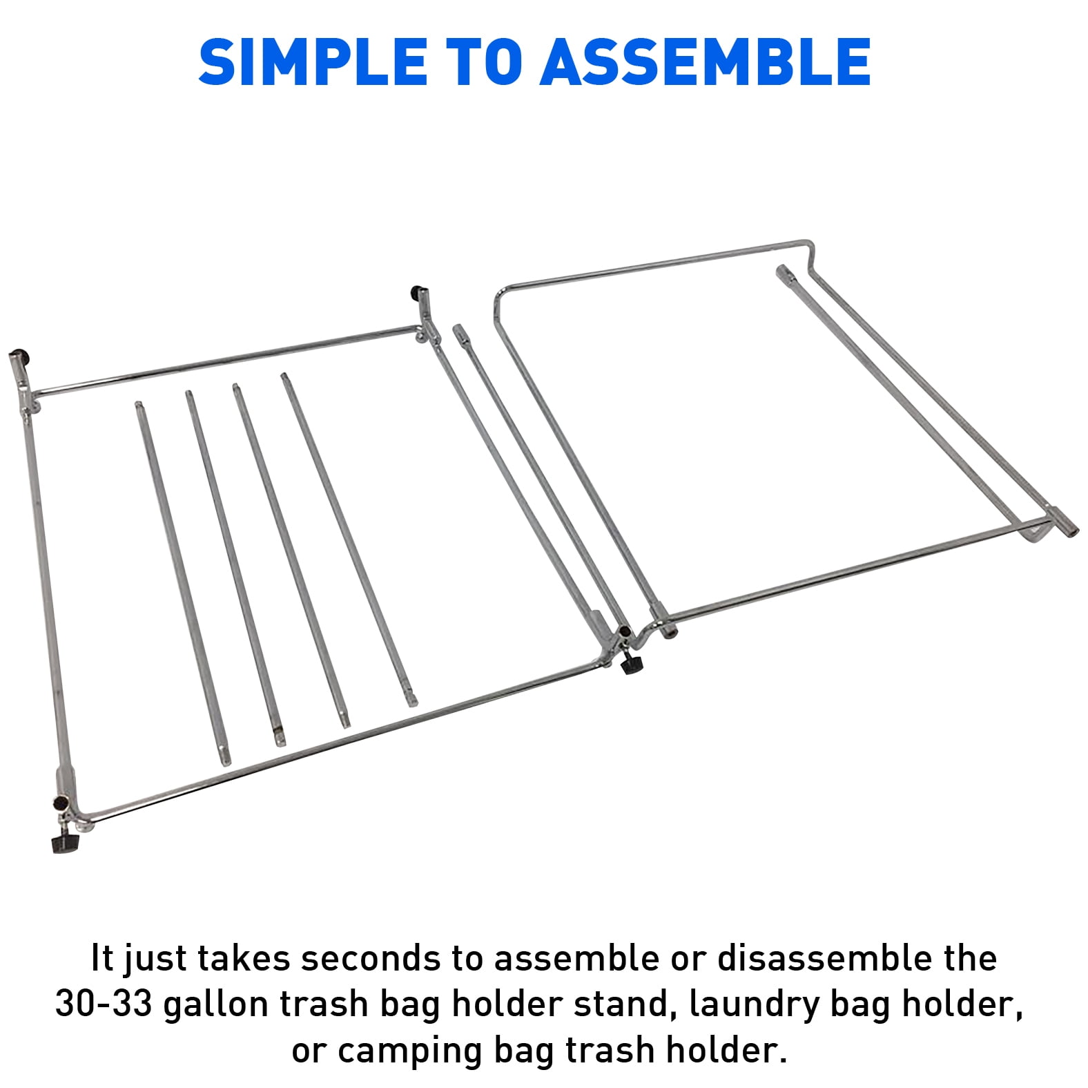 AimGrowth Trash Bag Holder Outdoor Leaf Bag Support Stand with 15 PCS 39  Gallon trash bags | Metal Garbage Bag Frame Holder for 30-45 Gallons Bags  for
