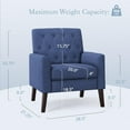thumbnail image 2 of LUE BONA Linen Accent Chair 18.5" H, Button Tufted Arm chair, Comfy Living Room Chair with Arms ,Navy Blue, 2 of 7