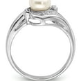 thumbnail image 2 of Sterling Silver Rhodium Plated Diamond And Fw Cultured Pearl Ring (Size 6) Made In Thailand qr4491-6, 2 of 5