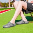 thumbnail image 3 of BNRSHOE Mens Clogs Slip-on Garden Shoes Comfortable Sandals Lightweight Slippers Beach Shoes Dark Gray, 3 of 7