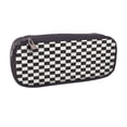 thumbnail image 2 of Lsque Black and White Checkerboard Printed Big Capacity PU Leather Pencil Case Large Pencil Pouch Stationery Pen Bag Pencil Holder for Teen, 2 of 6