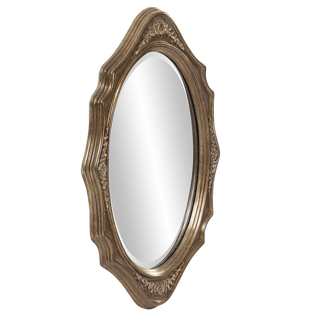 Tyler Dillon Bronze Wood Oval Framed Wall Mirror