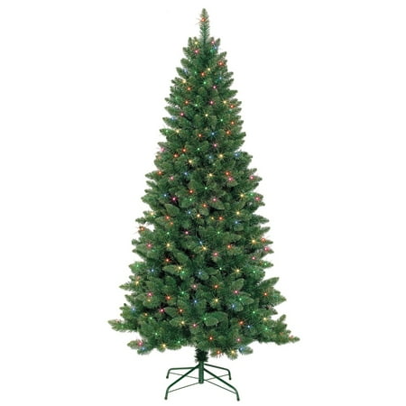 Non Denominational Christmas Jeco 7-foot Slim Pre-Lit Artificial Christmas Tree With Metal Stand ()
