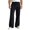 Black, variant on JIAYUE Men's Plaid Wide Leg Pants Soft Breathable Relaxed Fit Elastic Drawstring Waist Loose Fit Textured Casual Straight Lightweight Trousers For Travel Beach Daily Walking