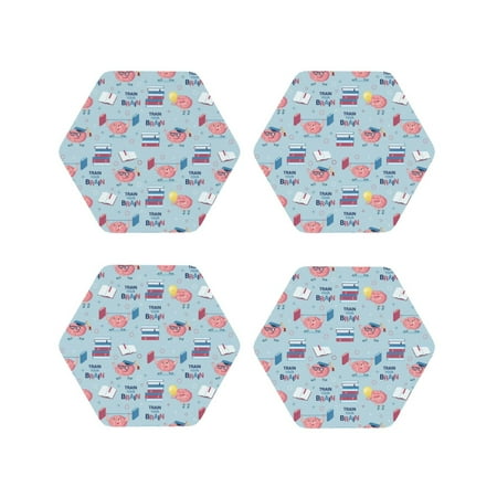 

Tideii Brain Training for Leather Coasters 4 Pieces Anti-fouling and Anti-scalding Decorative Coasters Suitable for Restaurants Kitchens Coffee Shops-Hexagon