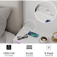 thumbnail image 5 of White Floating Nightstand with Charging Station and LED Lights,White, 5 of 15