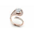 thumbnail image 3 of HeartsAndYou Open Cocktail Bypass Engagement Ring for Women 2.5ct Cushion Cut Moissanite 18k Rose Gold over Silver, 3 of 9