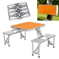 thumbnail image 3 of Mesa de picnic plegable portátil Nikou 4 asientos Aleación de aluminio naranja, 3 of 14
