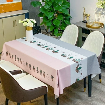 

Stain Tablecloth Waterproof PVC Table Cloth Cover Rectangular Oilcloth Coffee Dinning Table r for Party Kitchen Manteles New
