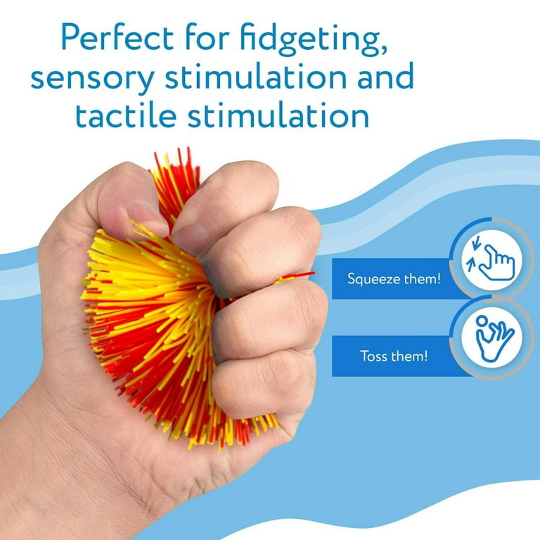 IMPRESA Monkey Stringy Balls - Pack Of 3 - 3 In Stress Ball - Hypoallergenic Silicone Latex-Free Spheres - Multicolor Fidget Toy With Strings - Foto 4