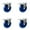 4 Swivel - Total Lock Brakes  - Blue, variant on 5 Inch SS Solid Polyurethane Swivel Bolt Hole Caster Set with Total Lock Brake