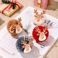 thumbnail image 6 of Christmas Wooden Wool Felt Reindeer Plush Elk Hanging Ornaments Christmas Tree Decorations Deer Pendants Craft for Xmas Party Home Decor, 4PCS, 6 of 9