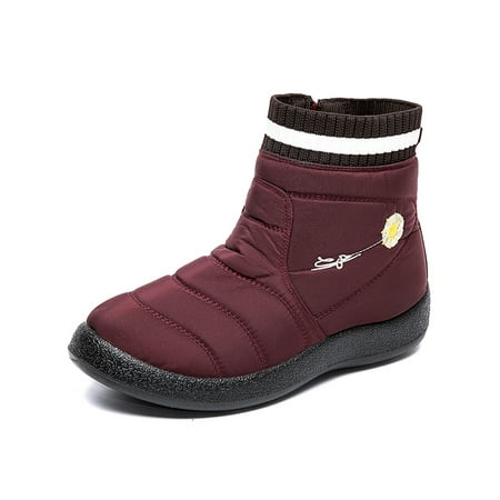 

Lacyhop Women Waterproof Winter Snow Boots Warm Slip On Ankle Booties Antiskid