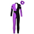 thumbnail image 3 of iixpin Girls Unitards Gymnastics Full Body Ballet Leotards Figure Ice Skating Jumpsuit One Piece Dance Bodysuit Purple 14, 3 of 7
