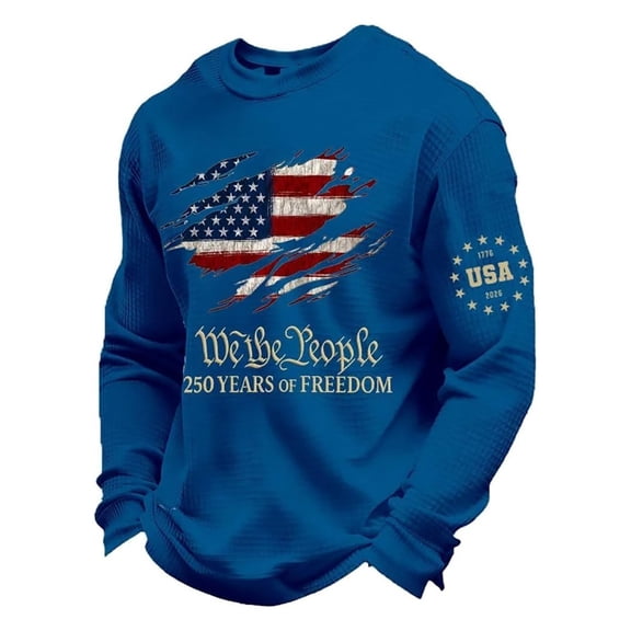 250th Anniversary Usa Shirt Men's Shirts Long Sleeve 250 Years American Flag 250th Anniversary Usa T-Shirt Big & Tall Oversized America Pullover Muscle Tee