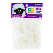 Go Create White Poms, 24-Pack White Craft Pom Balls